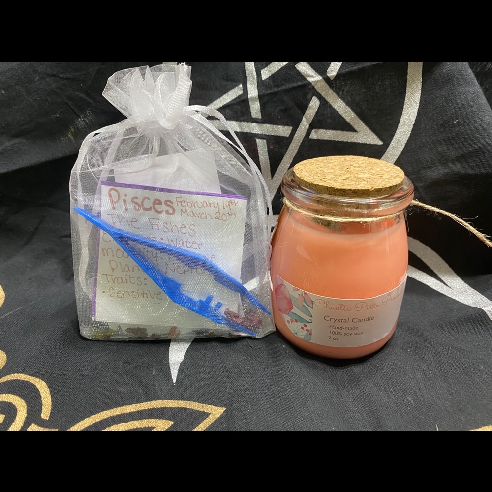 Crystal Candle- Pisces